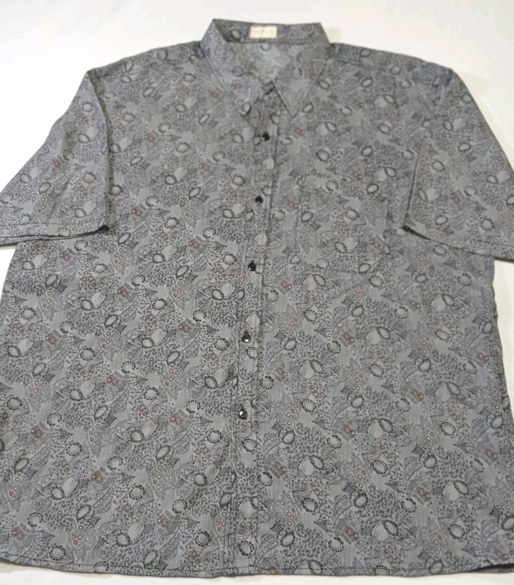 ngoc anh Vintage 100% silk Button Up shirt Made In Vietnam Paisley Men's Xxl